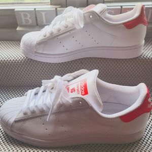 Adidas Stan Smith Woman's White and Red Size 8.5